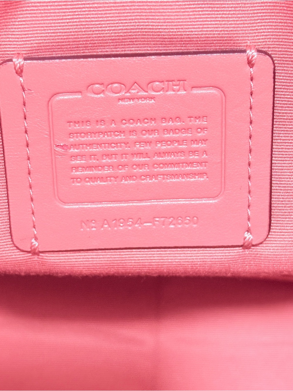 Coach Coral Pink Pebbled Leather Tote with Silver Hardware - Picture 4 of 4